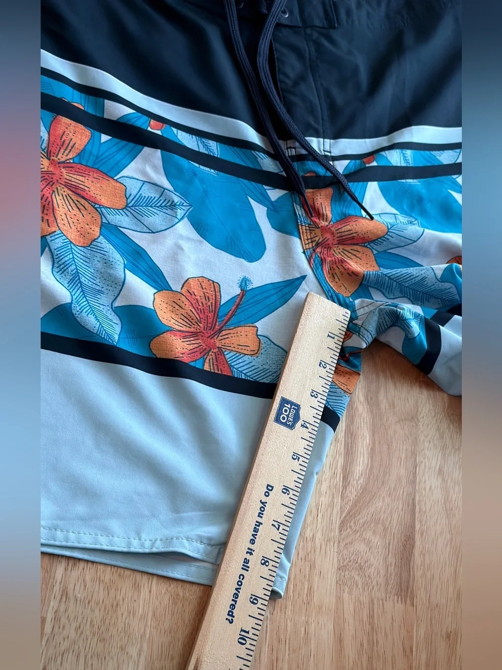 Ron Jon Surf Shop Men’s Blue Floral Print Board Shorts Size 34